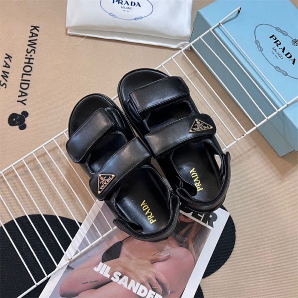 Prada プラダハイブランド サンダル レディース 厚底サンダル 衝撃吸収 さんだる スポーツサンダル ビーチサンダル スポーツさんだる 225¬250CM