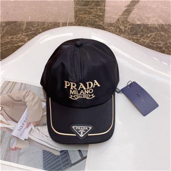 Prada プラダ ブランド ユニセックス 野球キャップ 韓国 ブランド日焼け止め帽子 ファッション 帽子 紫外線防止 UV対策 深め 小顔効果 SNS話題 芸能人着用