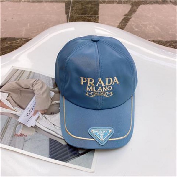 Prada プラダ ブランド ユニセックス 野球キャップ 韓国 ブランド日焼け止め帽子 ファッション 帽子 紫外線防止 UV対策 深め 小顔効果 SNS話題 芸能人着用