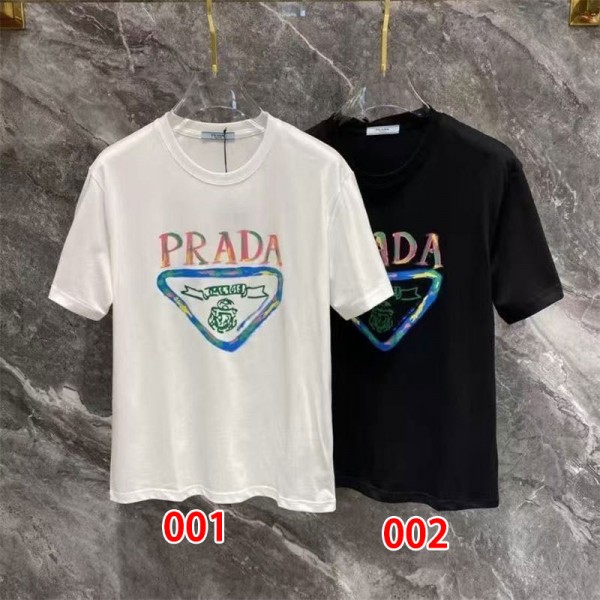 Prada プラダブランド半袖tシャツブランドtシャツ上着カジュアルハイブランド半袖tシャツ男女兼用ブランドtシャツ高品質 S - 4XL
