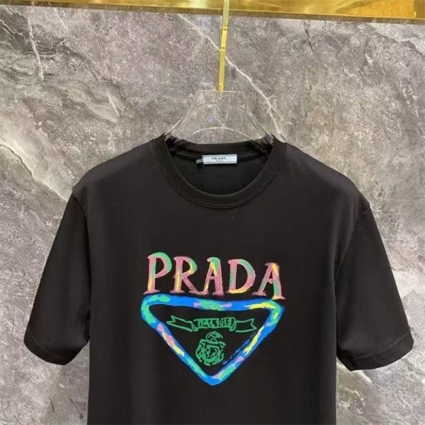 Prada プラダブランド半袖tシャツブランドtシャツ上着カジュアルハイブランド半袖tシャツ男女兼用ブランドtシャツ高品質 S - 4XL
