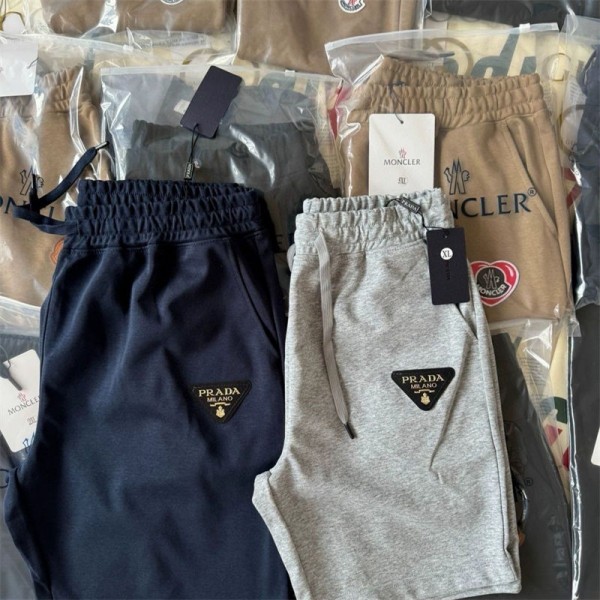 ブランドモンクレール ショートパンツ メンズ Prada ハーフパンツ トレーニングパンツ 短パン スポーツ ジム 伸縮性 吸汗 速乾 三分丈 ひざ上丈 膝上 無地 純色 普段着 夏 スウェットショーツ S - 5XL
