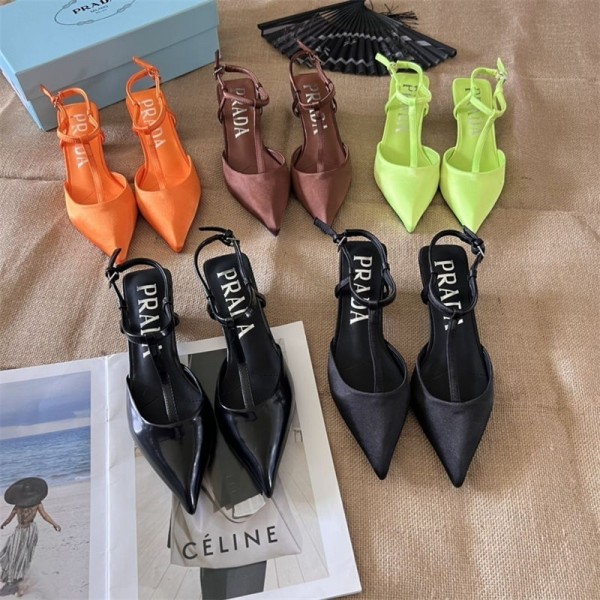 プラダサンダル 履きやすい 歩きやすい 靴づれしにくい ブランド prada ミュール 痛くない ストラップ アンクル ゴムフィット サテン フラット ぺたんこ 低反発 クッション サンダル 225¬260cm