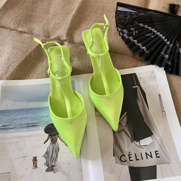 プラダサンダル 履きやすい 歩きやすい 靴づれしにくい ブランド prada ミュール 痛くない ストラップ アンクル ゴムフィット サテン フラット ぺたんこ 低反発 クッション サンダル 225¬260cm