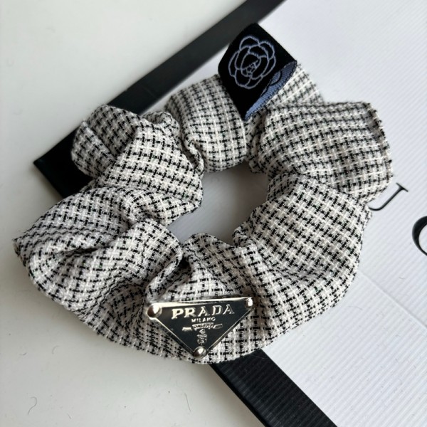 Prada プラダブランドシュシュ ヘアゴム 髪ゴム ボリューム ヘアアクセサリー 大きめ おしゃれ 大人 髪留め レディース エレガント 髪飾り 静電気防止 髪に優しい