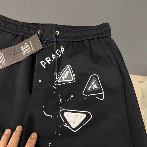ブランドプラダ Prada メンズ ハーフパンツショートパンツ ショーツ ストレッチ 軽量 通気性 ポケット付き 夏用 スポーツ ランニング ジム ルームウェア M-5XL