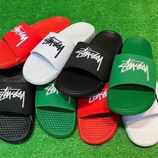 Stussy ステューシーハイブランド ビーチサンダル女性向けビーサン ミュール サボ ママシューズメンズ向けスリッパ夏履きやすいブランド ローファースリッパ 軽量