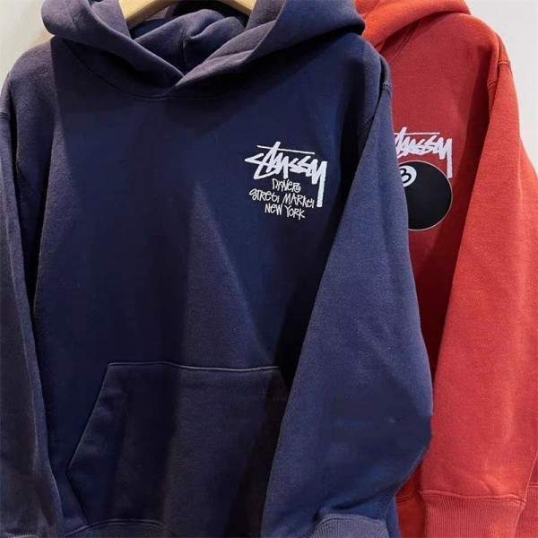 Stussy ステューシーブランドパーカー 子供 コピーハイブランド キッズ服 プルオーバーパーカー偽物スウェット 裏起毛 ハイブランド秋冬 ボーイズ 服 コピー100 - 160cm