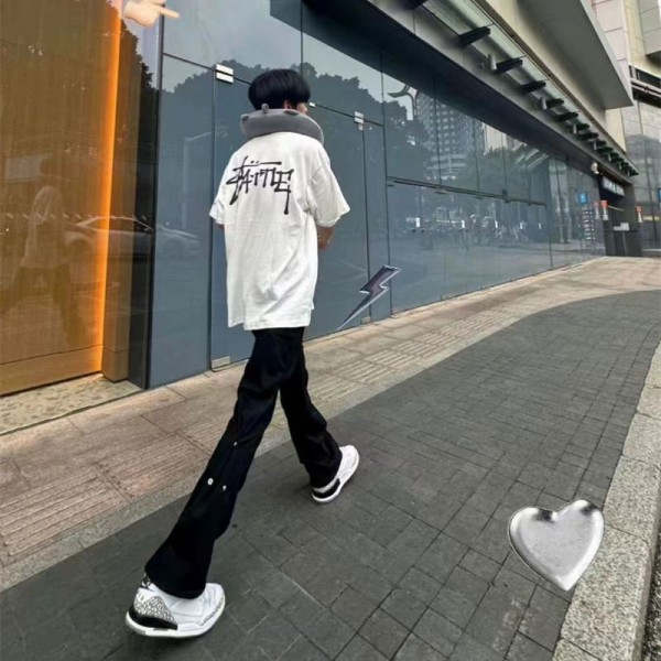 Stussy ステューシーブランドtシャツオーバーサイズハイブランド半袖tシャツ男女兼用韓国 パチモン tシャツTシャツカットソーペアカップル M - 2XL