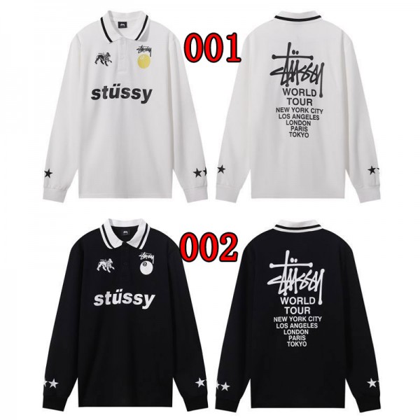 Stussy ステューシーブランドメンズ 長袖Ｔシャツ S-XL カットソー ティーシャツ ハイネック トップス 丸首 長袖 厚手 ゆったり 上着 シンプル 春服 秋服 大きい サイズ