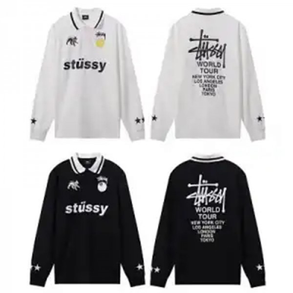 Stussy ステューシーブランドメンズ 長袖Ｔシャツ S-XL カットソー ティーシャツ ハイネック トップス 丸首 長袖 厚手 ゆったり 上着 シンプル 春服 秋服 大きい サイズ