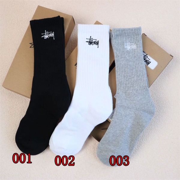 Stussy ステューシーハイブランド ソックス 綿製レディース向け 靴下 かわいいコットン 靴下 メンズ 通気性ブランドソックス 男女兼用 ファッション