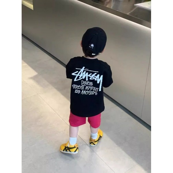 Stussy ステューシーブランド子供服 キッズ トレーナー 女の子 男の子 80-150cm 長袖tシャツ 綿 ホットコット カラータイツ あったかインナー プリント柄 ロンt 体操服 肌着 春秋冬 ハロウィン