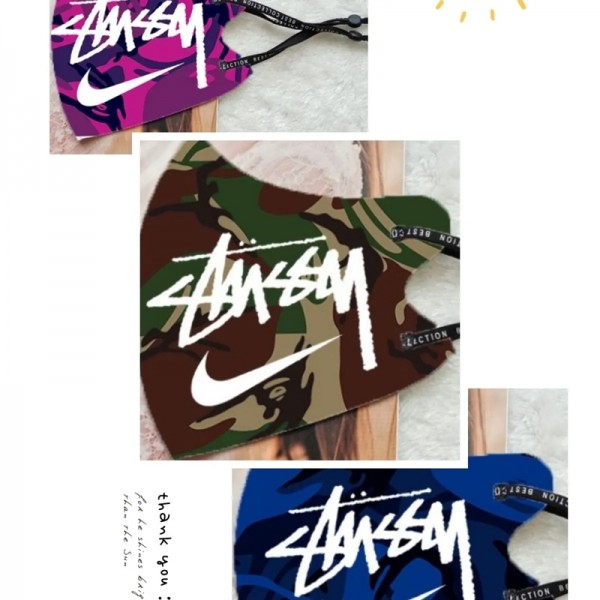Stussy ステューシーブランド立体マスク高品質大人 おしゃれマスク ブランド小顔に見えるマスクマスク韓国ファッション
