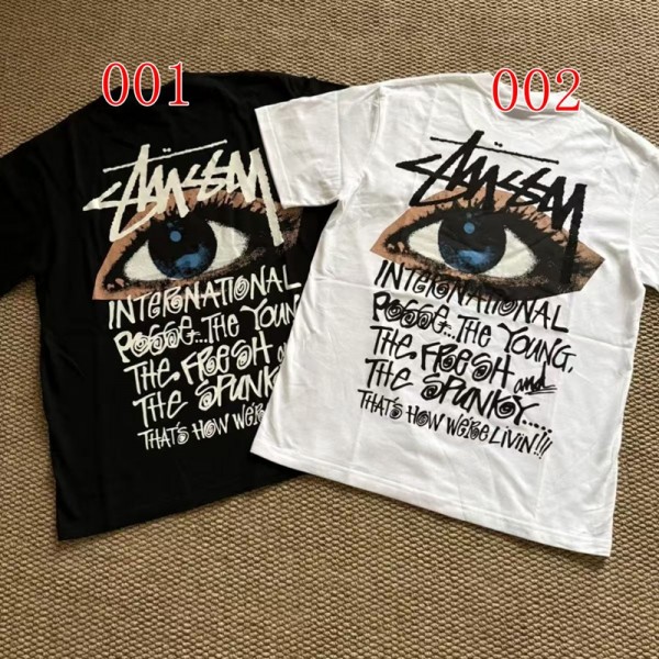Stussy ステューシーブランド子供tシャツオーバーサイズ夏tシャツブランドボーイズ 流行りtシャツ 上着 カジュアル キッズTシャツ 黒白 ペアカップル110-170cm