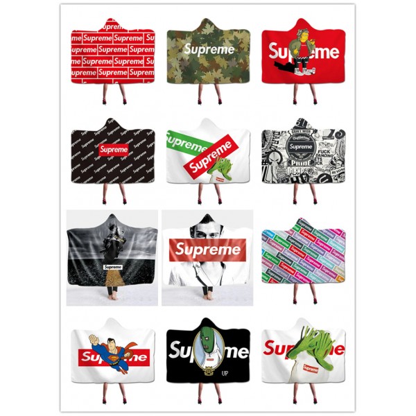 シュプリームブランドブランケット 秋冬 厚手 暖かい 毛布 supreme フード付き 肌触りがよい 保温 防寒 ブランケット ソファー ベッド用