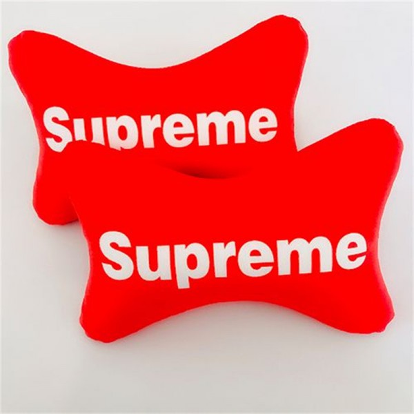 シュプリーム 車ヘッドレスト ハイブランド Supreme ネックパッド 車用品 首枕 頚椎サポート 運転席 車載用 ネックピロー 二個セット