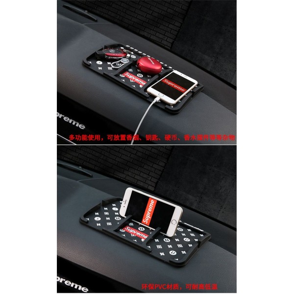 シュプリームブランドマット カー用品 レッド ブラック2色 シリコン マット 収納便利 滑り止め カーマット 0-9数字番号付き