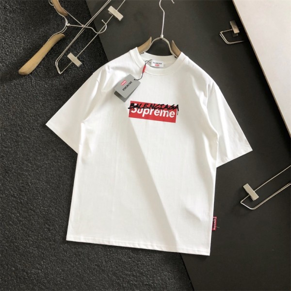 シュプリームブランドtシャツ 夏 レディースメンズ 半袖 tシャツドロップショルダー カジュアル tシャツ トップス カップル オススメ