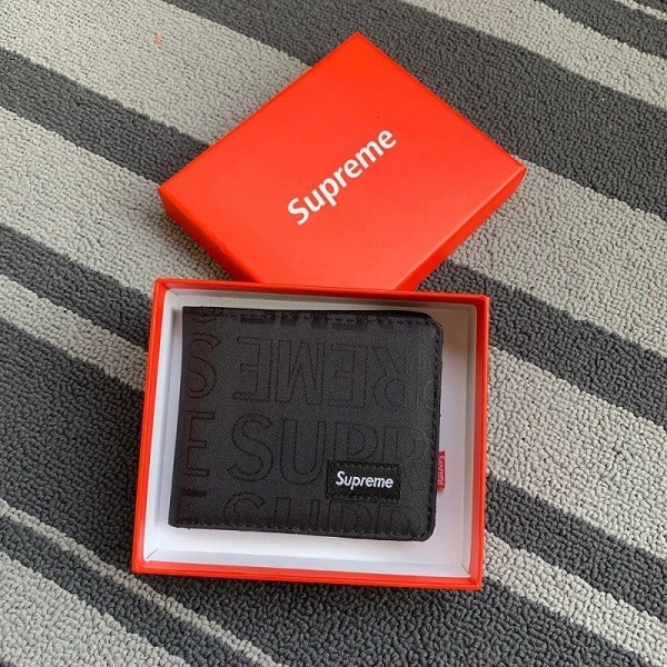 SUPREME シュプリーム 短財布 サイフ コイン収納可 多機能 携帯便利 二つ折りサイフ 人気