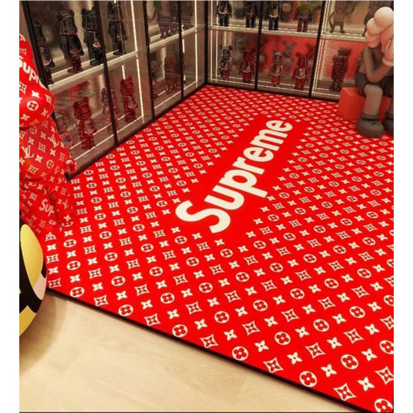 Supreme シュプリーム Lv ルイヴィトン オシャレ 玄関マット ブランド大幅応接間ラグ 洗えるハイブランド室内マット滑り止めハイブランド