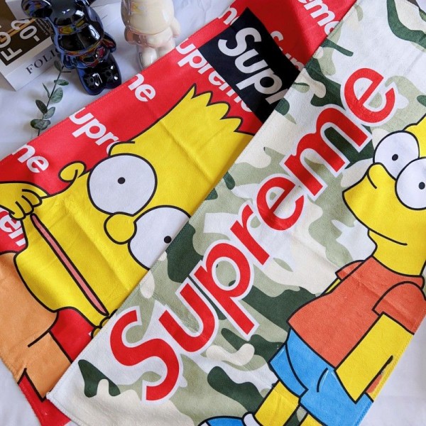 Supreme シュプリーム人気 ビーチタオル軽量ブランド速乾タオル男女兼用メンズフェイスタオル 運動タオルハイブランドシャワータオル 大幅 2色 吸水タオル 35 *75cm+70*140cm
