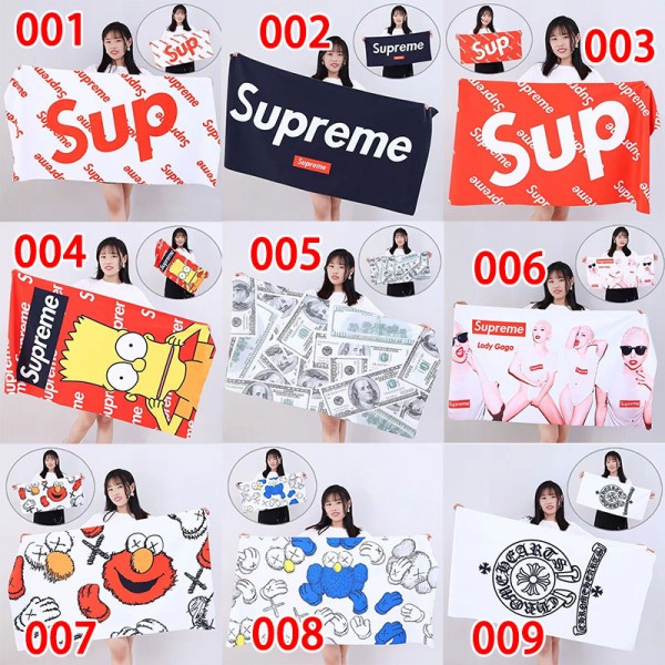 Supreme シュプリームビーチバスタオル 激安 ハイブランド多用途タオルハイブランドシャワータオル 大幅 吸水タオルタオルブランド 人気 女性