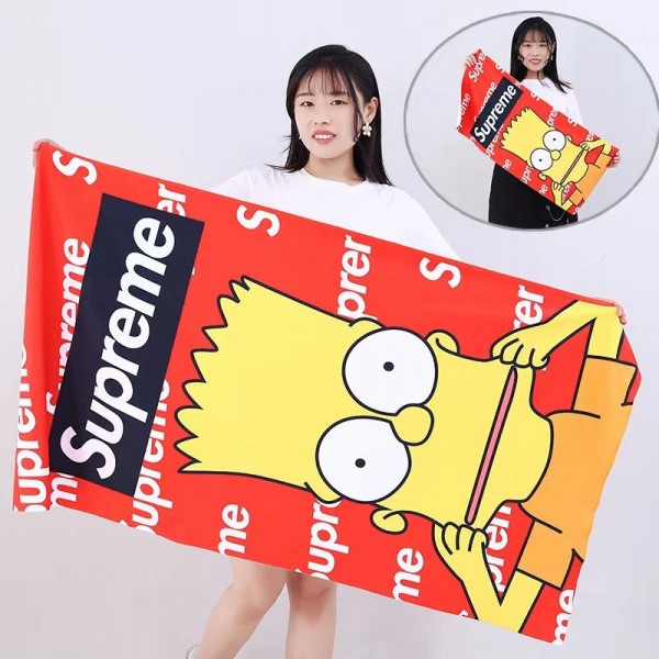 Supreme シュプリームビーチバスタオル 激安 ハイブランド多用途タオルハイブランドシャワータオル 大幅 吸水タオルタオルブランド 人気 女性