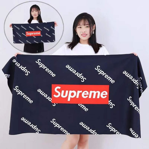 Supreme シュプリーム人気 ビーチタオル軽量 ハイブランド多用途タオルブランドヘアドライタオル ハンドタオル 耐洗濯タオルブランド 人気 女性