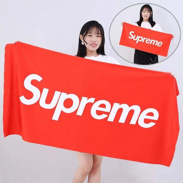 Supreme シュプリーム人気 ビーチタオル軽量 ハイブランド多用途タオルブランドヘアドライタオル ハンドタオル 耐洗濯タオルブランド 人気 女性
