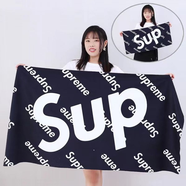 Supreme シュプリーム人気 ビーチタオル軽量 ハイブランド多用途タオルブランドヘアドライタオル ハンドタオル 耐洗濯タオルブランド 人気 女性