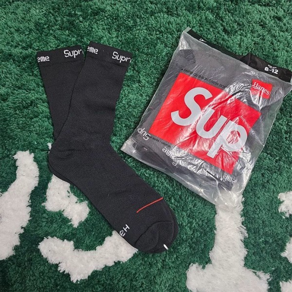 Supreme シュプリームコットン 靴下 メンズ 通気性 スポーツソックス 2足セット 女の子好き 韓国上質な コットン ソックス くつしたブランドソックス 男女兼用 ファッション