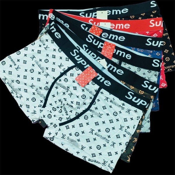 シュプリームブランドボクサーパンツ Supreme メンズ 下着 前閉じ 抗菌防臭 吸汗 吸水速乾 通気性 カラフル 綿 ローライズ M - 2XL