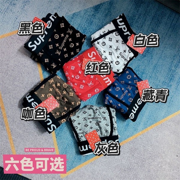 シュプリームブランドボクサーパンツ Supreme メンズ 下着 前閉じ 抗菌防臭 吸汗 吸水速乾 通気性 カラフル 綿 ローライズ M - 2XL