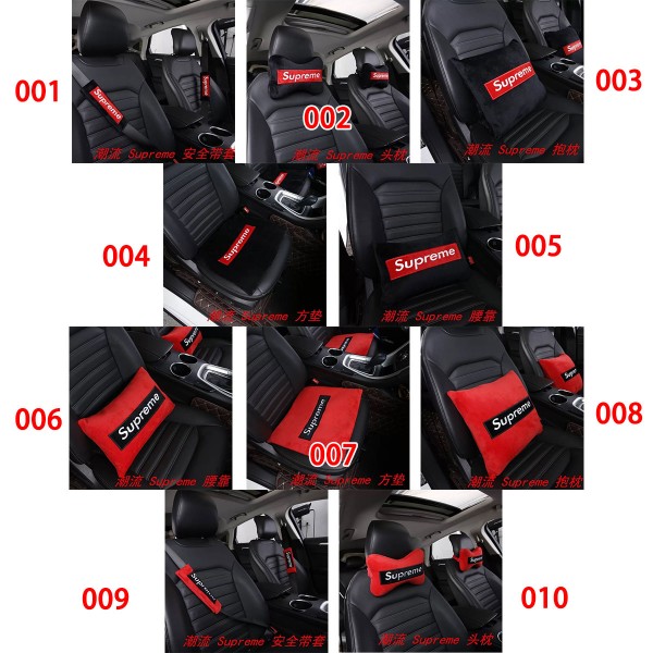 シュプリーム シートカバー フロント 車のヘッドレスト ブランド Supreme 前席 車 座席 運転席 助手席 後部座席 防汚 カー シートエプロン SUV 乗用車 軽自動車 普通車 通気性 滑り止め かわいい 流行り 四季通用