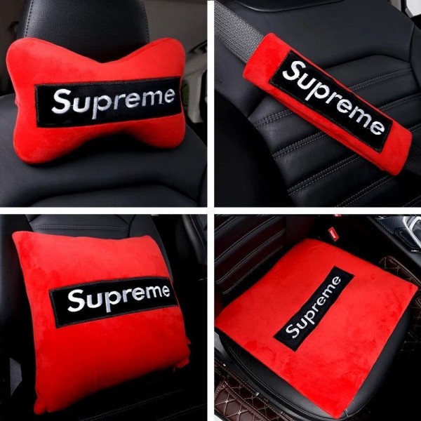 シュプリーム シートカバー フロント 車のヘッドレスト ブランド Supreme 前席 車 座席 運転席 助手席 後部座席 防汚 カー シートエプロン SUV 乗用車 軽自動車 普通車 通気性 滑り止め かわいい 流行り 四季通用