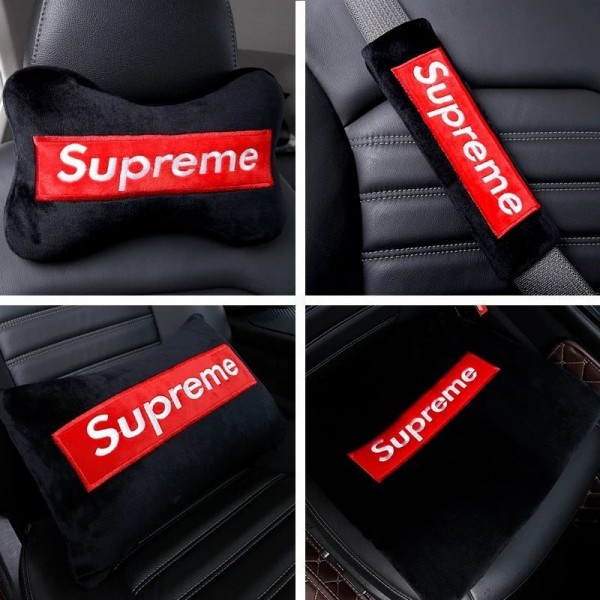 シュプリーム シートカバー フロント 車のヘッドレスト ブランド Supreme 前席 車 座席 運転席 助手席 後部座席 防汚 カー シートエプロン SUV 乗用車 軽自動車 普通車 通気性 滑り止め かわいい 流行り 四季通用