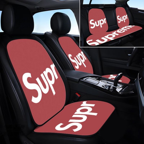 シュプリームカーシートカバー7枚セット前後席用 ブランドSupreme カー用品 防汚 洗える 普通車 適用 フロント 取付簡単シートカバー通気性 弾力性が良い 四季通用 フロント座席適用