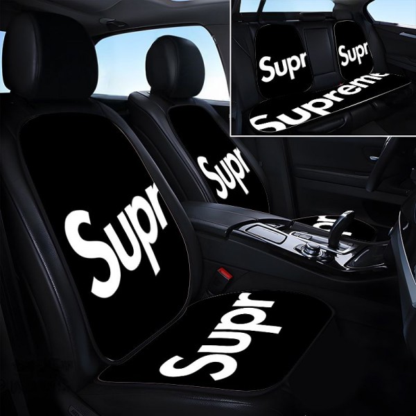 シュプリームカーシートカバー7枚セット前後席用 ブランドSupreme カー用品 防汚 洗える 普通車 適用 フロント 取付簡単シートカバー通気性 弾力性が良い 四季通用 フロント座席適用