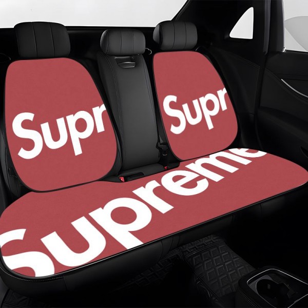 シュプリームカーシートカバー7枚セット前後席用 ブランドSupreme カー用品 防汚 洗える 普通車 適用 フロント 取付簡単シートカバー通気性 弾力性が良い 四季通用 フロント座席適用