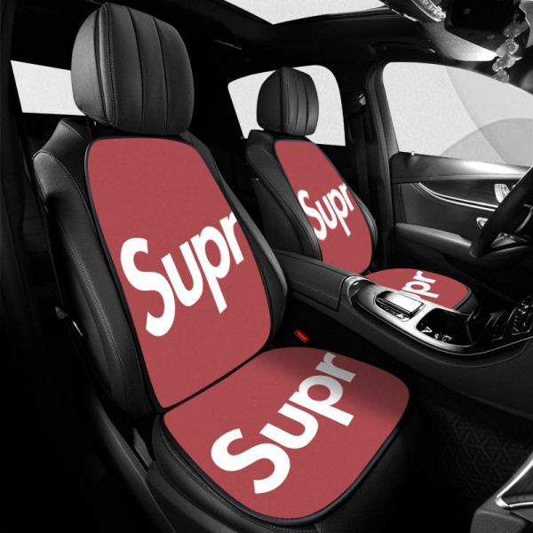 シュプリームカーシートカバー7枚セット前後席用 ブランドSupreme カー用品 防汚 洗える 普通車 適用 フロント 取付簡単シートカバー通気性 弾力性が良い 四季通用 フロント座席適用