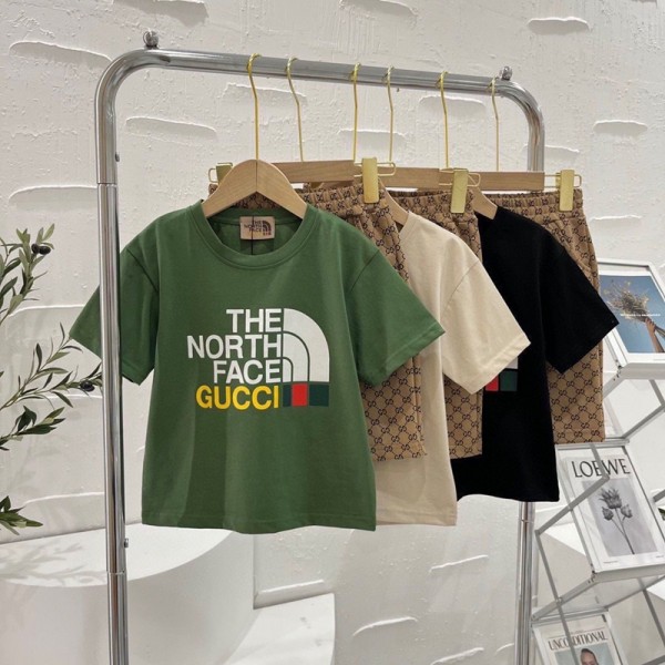 ザノースフェイス THE NORTH FACE夏tシャツブランド子供服 男の子 セットアップ 夏服 半袖 Tシャツ ハーフパンツ 上下セット 子供 ジャージ 上下セット 男の子 カジュアル 韓国 お洒落 ストライプ 男の子 半袖スウェット セットアップ キッズ 出産祝い 子供の日プレゼント 90-160CM