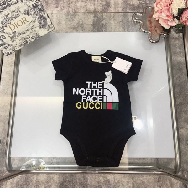 ザノースフェイス THE NORTH FACEグッチブランドベビー用ロンパース 赤ちゃん半袖 夏 下開き ベビー服 ボディースーツ カバーオール 新生児 肌着 59 66 73 80 90cm 男の子 女の子 綿 涼しい 涼感 出産祝い