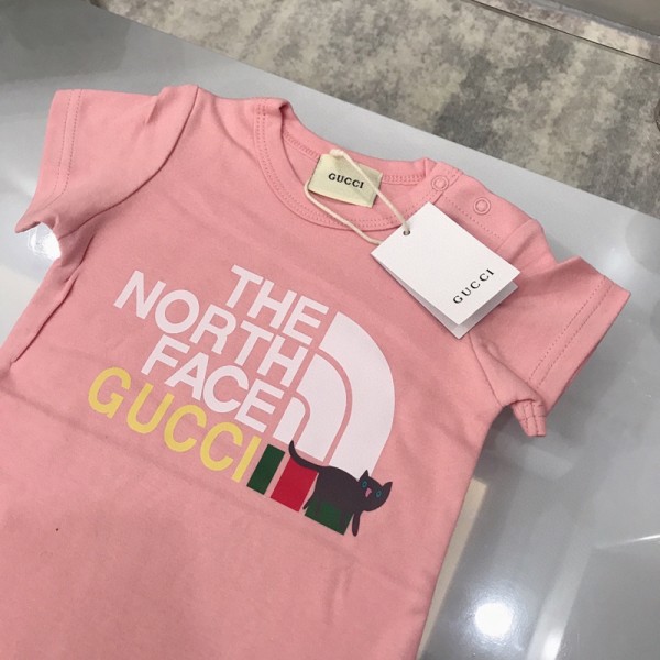 ザノースフェイス THE NORTH FACEグッチブランドベビー用ロンパース 赤ちゃん半袖 夏 下開き ベビー服 ボディースーツ カバーオール 新生児 肌着 59 66 73 80 90cm 男の子 女の子 綿 涼しい 涼感 出産祝い