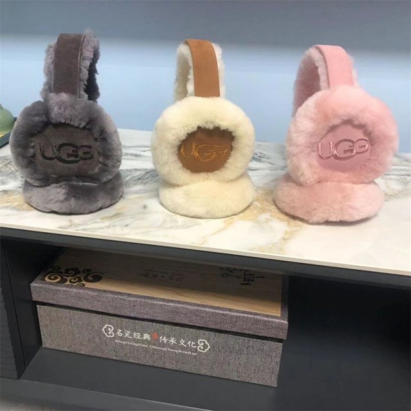 ブランドアグイヤーマフ - 耳あて 防寒 UGG イヤーウォーマー 折りたたみ 耳あて コンパクト 長さ調節可 おしゃれ バックアームタイプ コンパクト 防寒対策 通勤通学 メンズ レディース