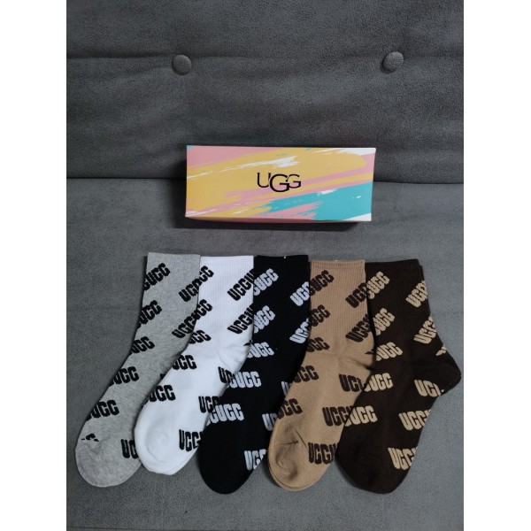 UGG アグハイブランド ソックス 綿製コットン 靴下 レディース 通気性上質な コットン ソックス くつした ブランドソックス 男女兼用 ファッション