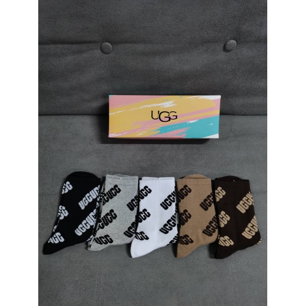 UGG アグハイブランド ソックス 綿製コットン 靴下 レディース 通気性上質な コットン ソックス くつした ブランドソックス 男女兼用 ファッション