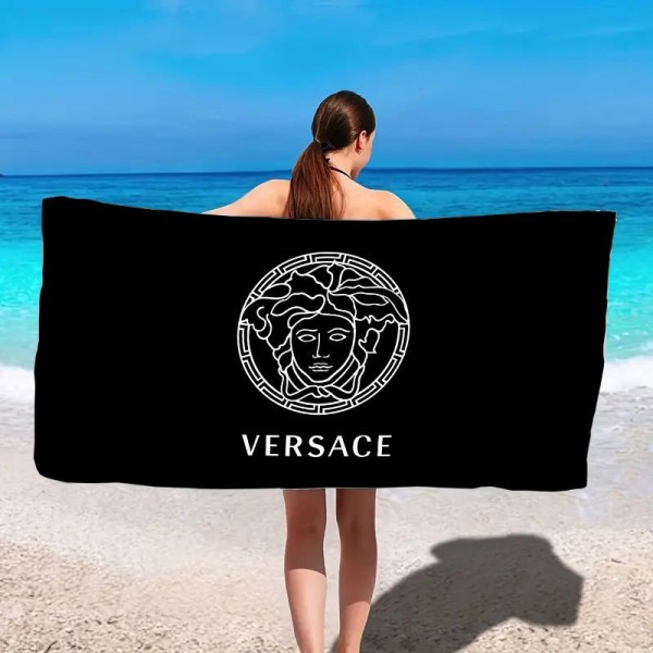 ヴェルサーチ ブランド ビーチタオル versace プールタオル マイクロファイバー バスタオル 大判バスタオル 薄手 80x160cm 速乾タオル旅行プールキャンプスポーツビーチアクセサリー休暇必需品