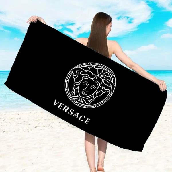 ヴェルサーチ ブランド ビーチタオル versace プールタオル マイクロファイバー バスタオル 大判バスタオル 薄手 80x160cm 速乾タオル旅行プールキャンプスポーツビーチアクセサリー休暇必需品