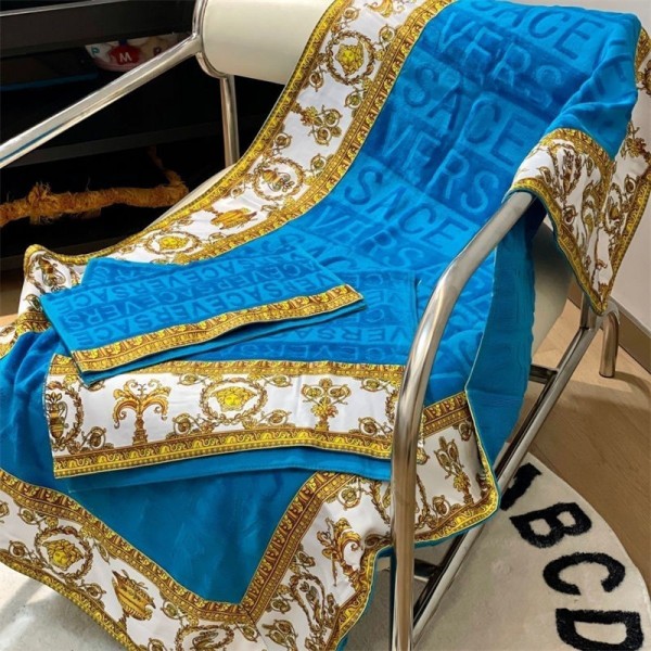 Versace ヴェルサーチバスタオル 激安 人気 フェイスタオル軽量 ハイブランド多用途タオル ブランドハンカチ タオル ハンドタオル 耐洗濯
